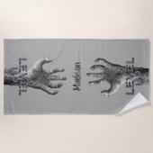 名前をカスタムする&カラー「レベルアップ！」 ゾンビハンドタオル ビーチタオル (正面)