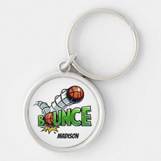 名前をカスタムする&カラーBOUNCEバスケットボールキーチェーン キーホルダー (正面)