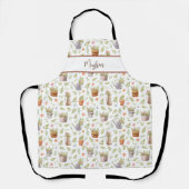 名前をカスタムする&ガーデンプリント エプロン (正面)