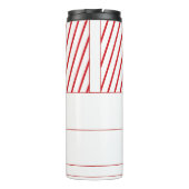 名前をカスタムする |キャンディーケーン&レッドストライプクリスマスクリスマス タンブラー (裏面)