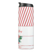 名前をカスタムする |キャンディーケーン&レッドストライプクリスマスクリスマス タンブラー (回転右)