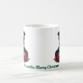 名前をカスタムする、コリーメリークリスマス コーヒーマグカップ (中央)