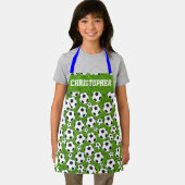 名前をカスタムする&サッカーボールの子供 エプロン (インサイチュ)