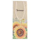 名前をカスタムする|サンフラワークラフト紙ワインバッグ ワインギフトバッグ (正面)