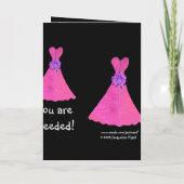 名前をカスタムする – ジュニアブライドメイドカードピンクガウン 招待状 (裏面)