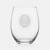 名前をカスタムする ステムなしワイングラス (裏面)