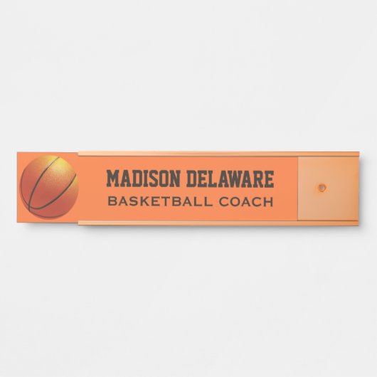 名前をカスタムする&タイトルバスケットボール サインプレート (正面)