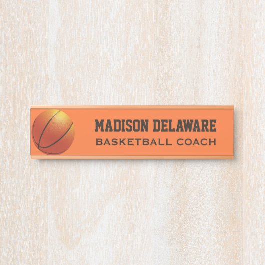 名前をカスタムする&タイトルバスケットボール サインプレート (正面)