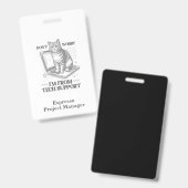 名前をカスタムする&タイトルCat Techサポートワークバッジ バッジ (表裏)