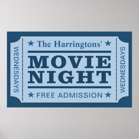 名前をカスタムする&デイ「映画チケット」ポスター ポスター (正面)