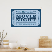 名前をカスタムする&デイ「映画チケット」ポスター ポスター (キッチン)