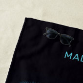 名前をカスタムする&デスティネーショントロピカルバケーションドッグ ビーチタオル (インサイチュ)