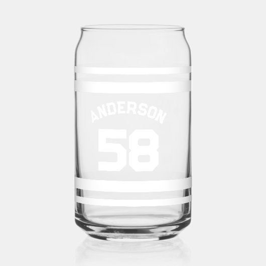 名前をカスタムする&ナンバースポーツジャージー ガラス缶 (正面)