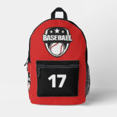 名前をカスタムする・ナンバーズ・カラー野球 プリントバックパック (正面)