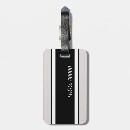 名前をカスタムする、バッグのためのパーソナライズなラベル ラゲッジタグ (裏面縦)