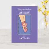 名前をカスタムする、バレエのダンスのお祝いの年 カード (黄色い花)