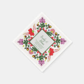 名前をカスタムする/パーソナライズされたレトロフォーク/ハンガリー語 スタンダードカクテルナプキン (角)