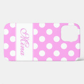 名前をカスタムする、ピすごいンク色のかわいい大水玉模様 Case-Mate iPhoneケース (裏面 (横))