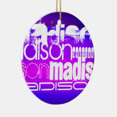 名前をカスタムする;ピンク、バイオレットブルー、マゼンタ、紫 セラミックオーナメント (右)