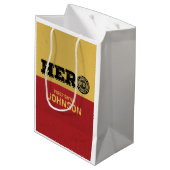 名前をカスタムする、ファイアファイターヒーロー ミディアムペーパーバッグ (裏面アングル)