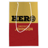 名前をカスタムする、ファイアファイターヒーロー ミディアムペーパーバッグ (正面)