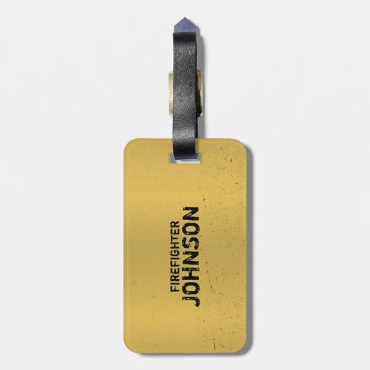 名前をカスタムする、ファイアファイターヒーロー ラゲッジタグ (裏面縦)