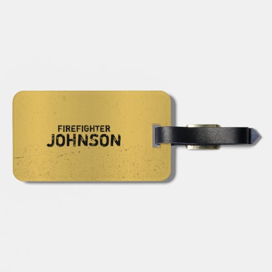名前をカスタムする、ファイアファイターヒーロー ラゲッジタグ (裏面横)