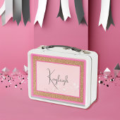 名前をカスタムする |ファッションドールコレクションピンクオレンジ メタルランチボックス