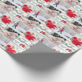 名前をカスタムする&フォトコラージュポイントセティアクリスマス ラッピングペーパー (角)