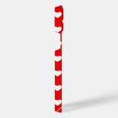 名前をカスタムする、フラッシュ赤と白ハート iPhoneケース (右側面)