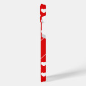 名前をカスタムする、フラッシュ赤と白ハート iPhoneケース (左側面)