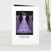 名前をカスタムする – ブリデッシュメイドバイオレットパープルドレス 招待状 (裏面)