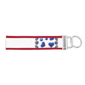 名前をカスタムする、ブルーグリッターハート リストバンドキーホルダー (鍵右)