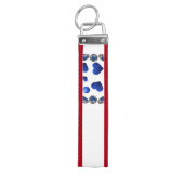 名前をカスタムする、ブルーグリッターハート リストバンドキーホルダー (鍵トップ)