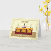 名前をカスタムする、マシューおめでとう祭壇サーバー カード (黄色い花)