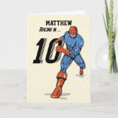 名前をカスタムする、マシュー、10誕生日スーパーヒーロー カード (正面)