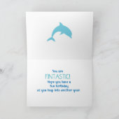 名前をカスタムする、ミハエル年齢6、イルカの誕生日 カード (内部)