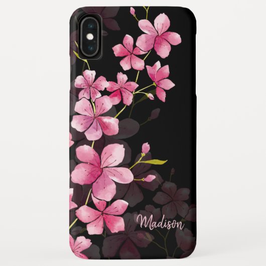 名前をカスタムする| モダンフローラさくらんぼの花模様 Case-Mate iPhoneケース (裏面)