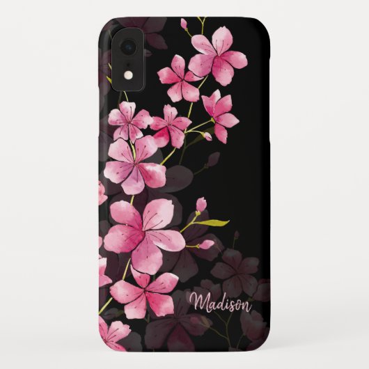 名前をカスタムする| モダンフローラさくらんぼの花模様 Case-Mate iPhoneケース (裏面)