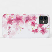 名前をカスタムする| モダンフローラさくらんぼの花模様 Case-Mate iPhoneケース (裏面(横))