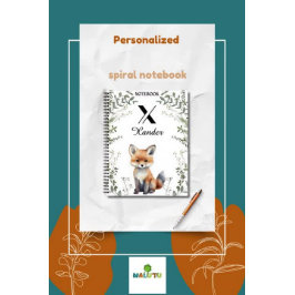 名前をカスタムする&モノグラムウッドランドジャーナル ノートブック