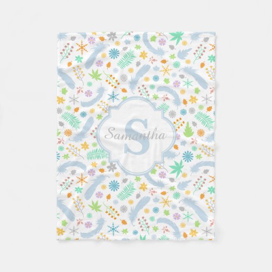 名前をカスタムする/モノグラムベビーガールフリースブランケット フリースブランケット (正面)