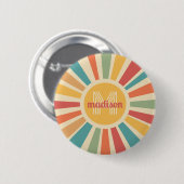 名前をカスタムする&モノグラムレトロストライプズ 缶バッジ (正面&裏面)