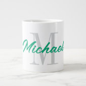 名前をカスタムする・モノグラム付きの大きなジャンボマグギフト ジャンボコーヒーマグカップ (正面)