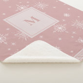 名前をカスタムする&モノグラム |幾何学的な雪 シェルパブランケット (3/4)