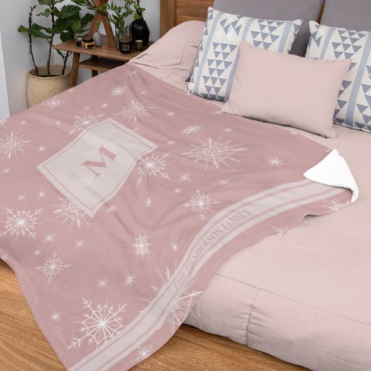 名前をカスタムする&モノグラム |幾何学的な雪 シェルパブランケット