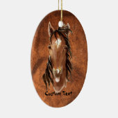 名前をカスタムする、モノグラム、文字水彩馬 セラミックオーナメント (右)