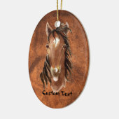 名前をカスタムする、モノグラム、文字水彩馬 セラミックオーナメント (左)