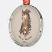 名前をカスタムする、モノグラム、文字水彩馬 メタルオーナメント (左)