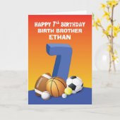 名前をカスタムする&リレーションボーイ7誕生日スポーツ カード (黄色い花)